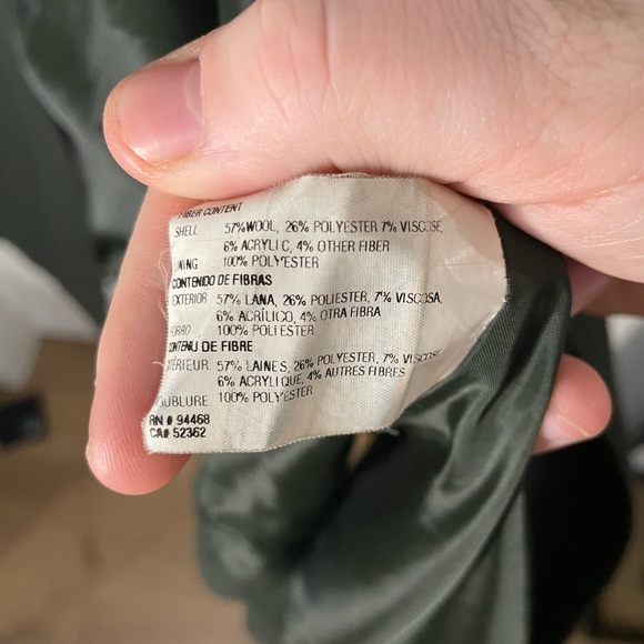 Esprit Wool Blend Green Military Style Peacoat Jacket Women’s medium - Picture 5 of 9